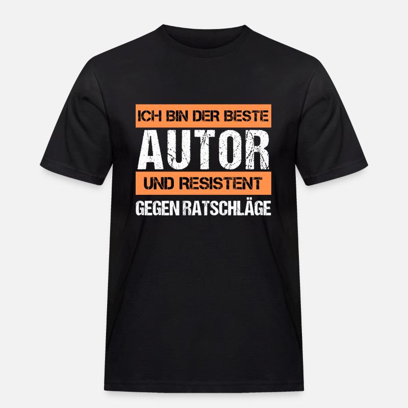 Resistenter Autor - Männer Workwear T-Shirt - Schwarz