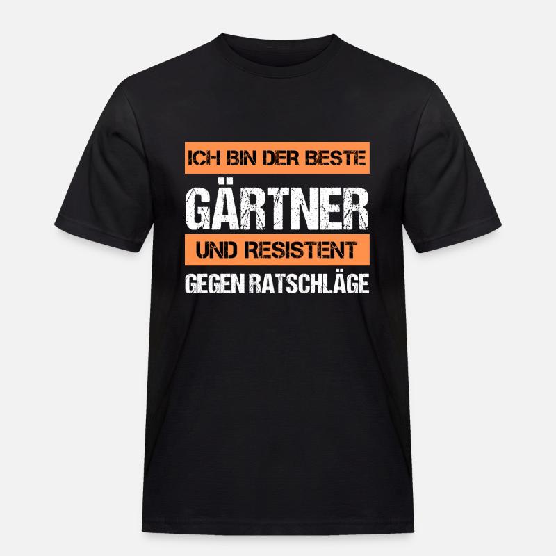 Resistenter Gärtner - Männer Workwear T-Shirt - Schwarz