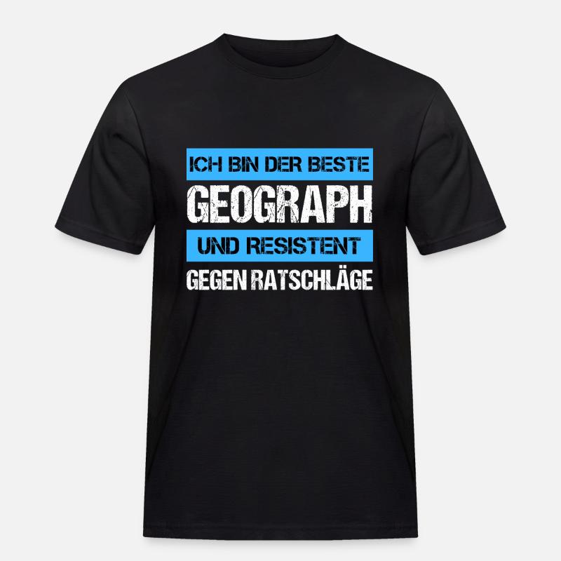 Resistenter Geograph - Männer Workwear T-Shirt - Schwarz
