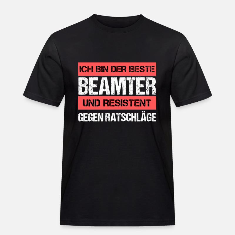 Resistenter Beamter - Männer Workwear T-Shirt - Schwarz