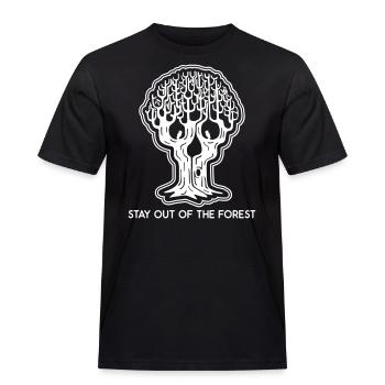 Stay out of the Forest - Skull Tree Forest - Men's Workwear T-Shirt - black - Front - AI Model Male 178 light (178cm)