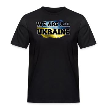 Ukraine We are all Ukraine - Men's Workwear T-Shirt - black - Front - AI Model Male 178 light (178cm)