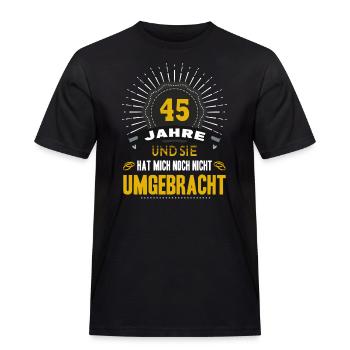45 Hochzeitstag Mann 45 Jahre Ehe Messinghochzeit - Männer Workwear T-Shirt - Schwarz - Vorne - AI Model Male 178 light (178cm)