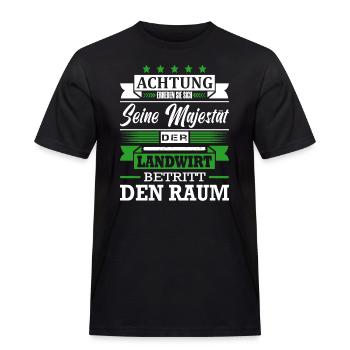 Achtung Seine Majestät Der Landwirt Bauer - Männer Workwear T-Shirt - Schwarz - Vorne - AI Model Male 178 light (178cm)
