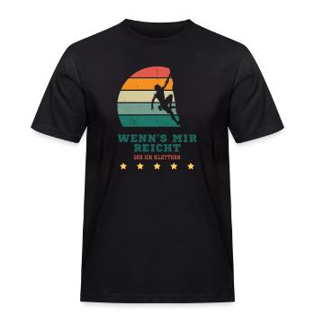 Wenn's mir reicht geh ich Klettern - Männer Workwear T-Shirt - Schwarz - Vorne - AI Model Male 178 light (178cm)