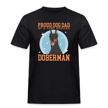 Dobermann Dad Hundepapa Hundebesitzer Geschenk - Männer Workwear T-Shirt - Schwarz - Vorne - AI Model Male 178 light (178cm)