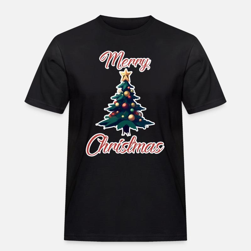 Weihnachtsbaum (Schlaganfall) - Männer Workwear T-Shirt - Schwarz