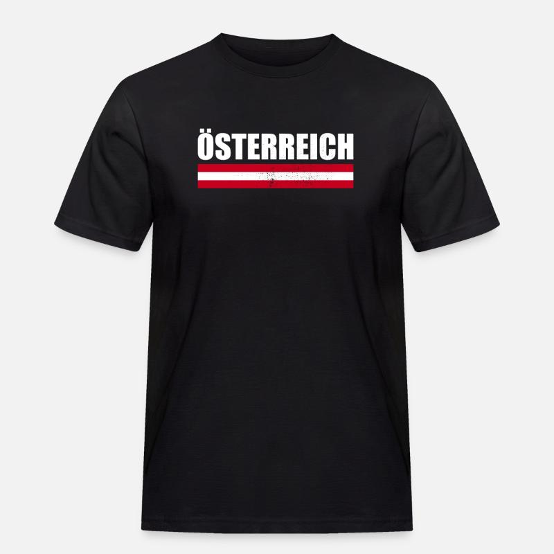 Austria Austrian flag Austrian - Men's Workwear T-Shirt - black