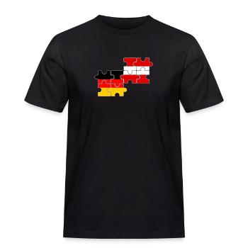 Österreich Deutschland Flagge Deutsch Österreicher - Männer Workwear T-Shirt - Schwarz - Vorne - AI Model Male 178 light (178cm)
