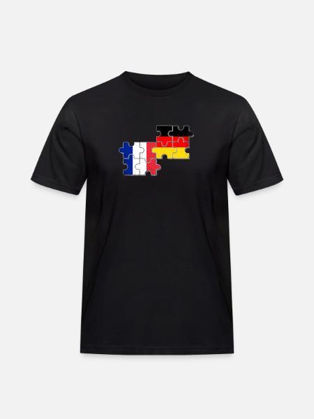 Frankrig Tyskland Flag Tysk fransk - Herre Workwear T-Shirt - sort