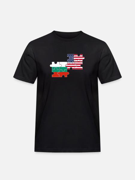 Bulgaria USA Flag American Bulgarian - Men's Workwear T-Shirt - black