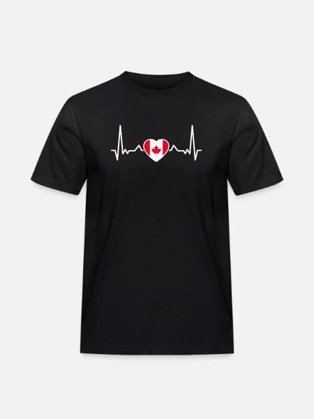Canada Heartbeat Drapeau canadien Canadien - T-shirt Workwear homme - noir