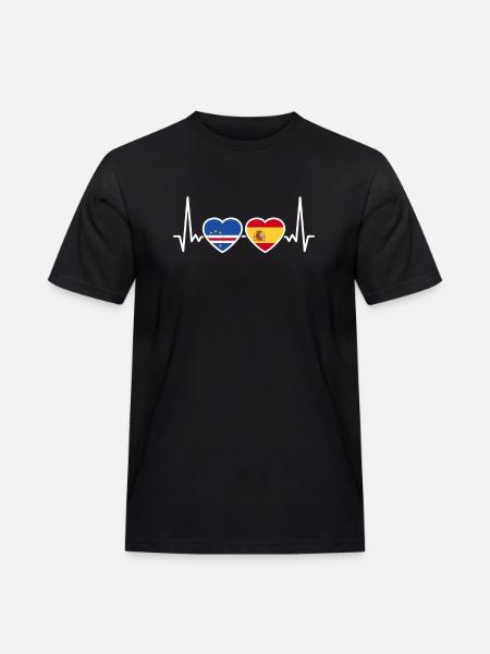 Cap-Vert Espagne Heartbeat Flag Cap-Vert - T-shirt Workwear homme - noir