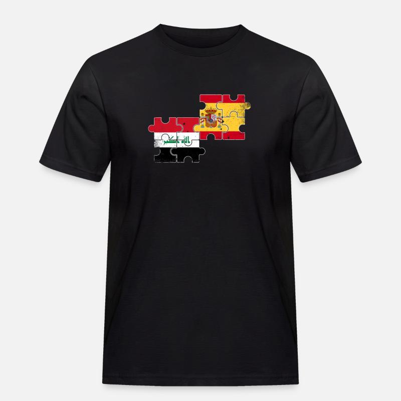 Irak Spanien Vintage Flagge Spanisch Iraker - Männer Workwear T-Shirt - Schwarz