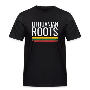 Lithuanian Roots Vintage Lithuanian Flag Lithuanian - Men's Workwear T-Shirt - black - Front - AI Model Male 178 light (178cm)