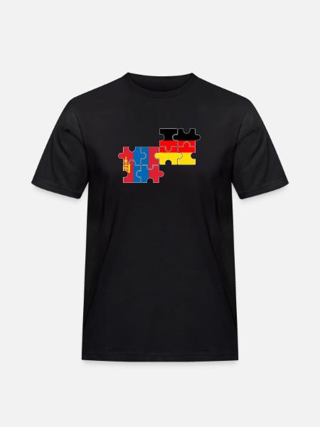 Mongolia Germany Flag German Mongolian - Men's Workwear T-Shirt - black