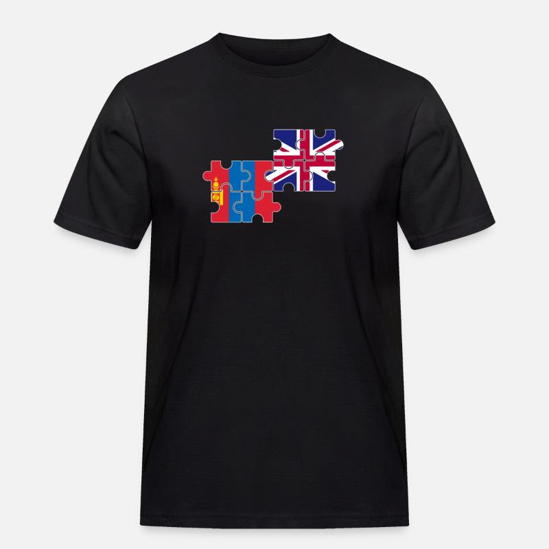 Mongolei UK Flagge Brite Mongole - Männer Workwear T-Shirt - Schwarz