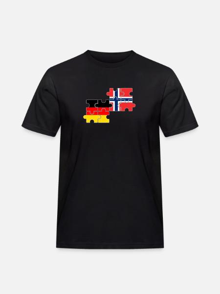 Norge Tyskland Flagg tysk norsk - Workwear T-Shirt for menn - svart