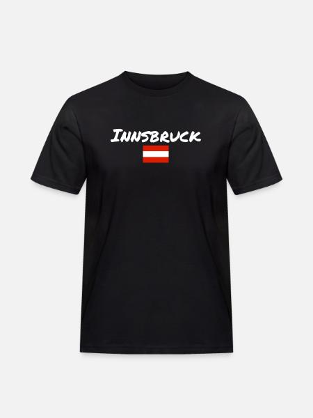 Innsbruck Austria Austrian Flag - Men's Workwear T-Shirt - black