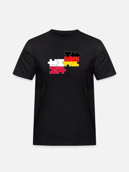 Polen Tyskland Flagga Tyska Polska - Arbets-T-shirt herr - svart