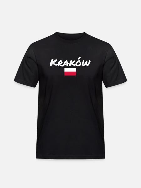 Krakow Poland Polish Flag Pole - Men's Workwear T-Shirt - black