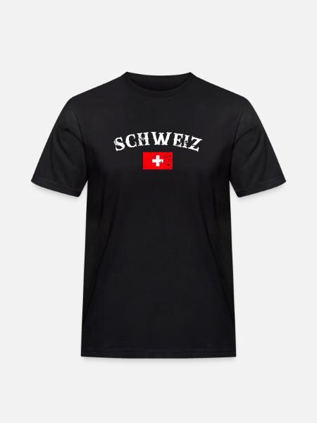 Switzerland Vintage Swiss Flag Swiss - Men's Workwear T-Shirt - black