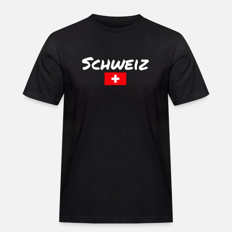 Schweiz Schweizerische Flagge Schweizer - Männer Workwear T-Shirt - Schwarz