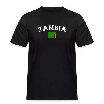 Zambia Zambia Flag Zambian - Herre Workwear T-Shirt - sort - Foran - AI Model Male 178 light (178cm)