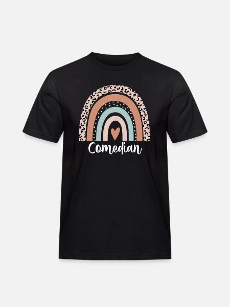Comedian Rainbow Leopard Funny Comedian - Men's Workwear T-Shirt - black