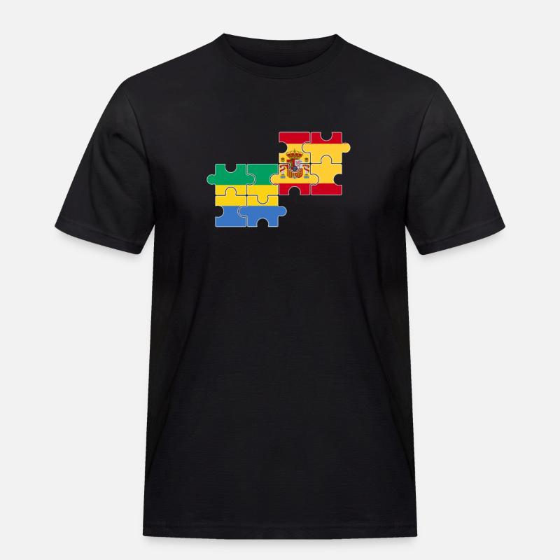 Gabun Spanien Flagge Spanisch Gabuner - Männer Workwear T-Shirt - Schwarz