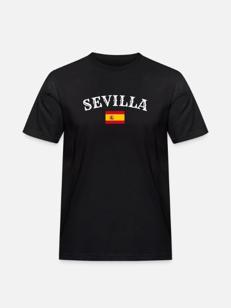 Seville, Spain, Spanish flag, Spaniards - Men's Workwear T-Shirt - black