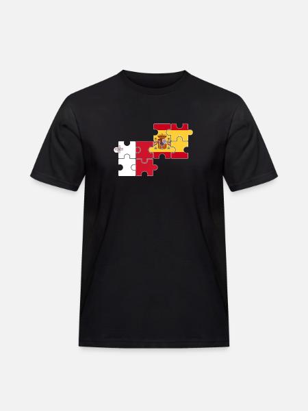 Malta Spain Flag Spanish Maltese - Men's Workwear T-Shirt - black