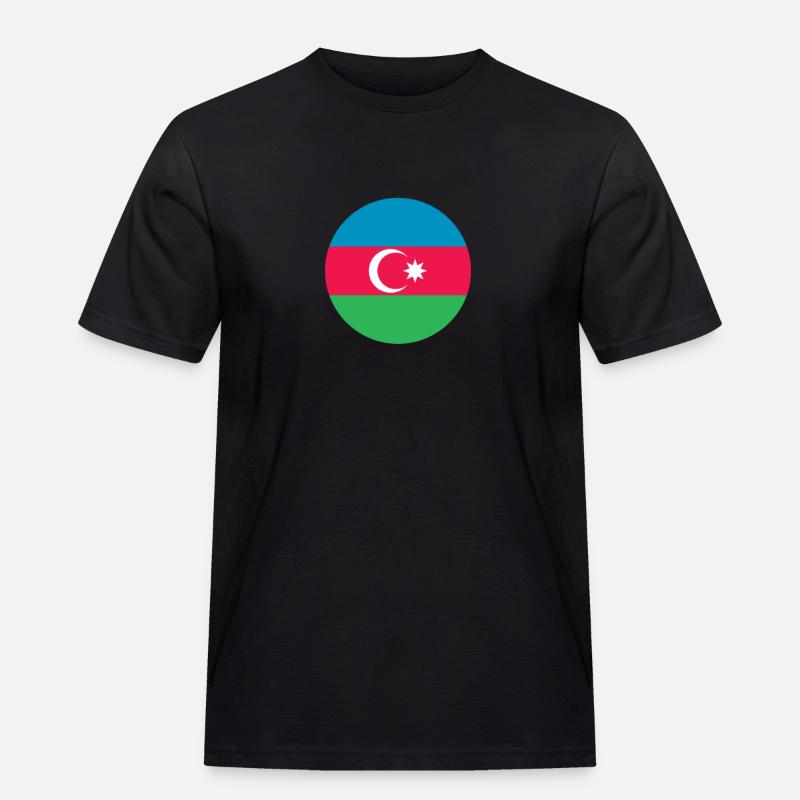 Aserbaidschan Aserbaidschanische Flagge - Männer Workwear T-Shirt - Schwarz