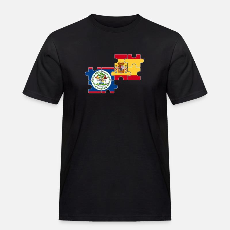 Belize Spanien Flagge Belizer - Männer Workwear T-Shirt - Schwarz
