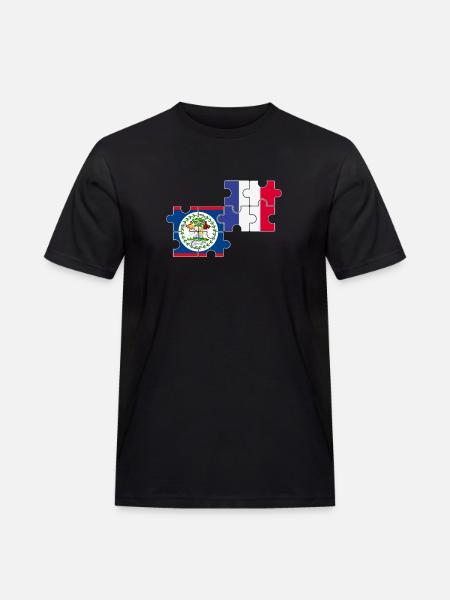 Belize France Flag Belizer - Men's Workwear T-Shirt - black