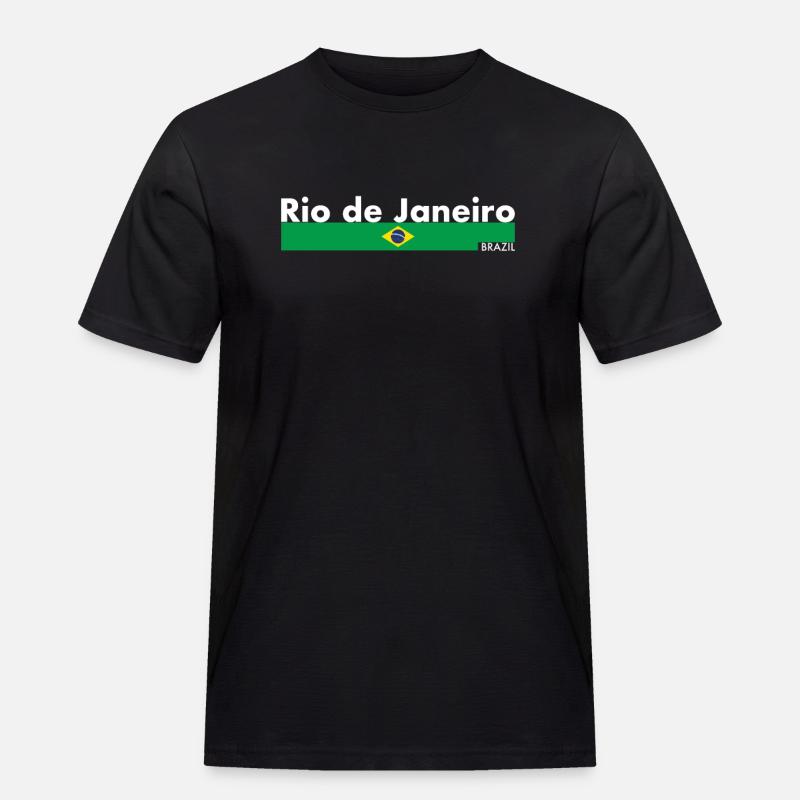 Rio de Janeiro Brésil Brésil Drapeau - T-shirt Workwear homme - noir