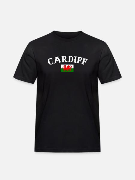 Cardiff Wales Welsh flag Welsh - Men's Workwear T-Shirt - black