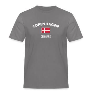 Copenhagen Denmark Danish flag Proud Dane - Men's Workwear T-Shirt - grey - Front - AI Model Male 185 dark (185cm)