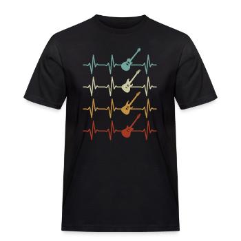Guitares Heartbeat Guitariste Musicien Guitare - T-shirt Workwear homme - noir - Devant - AI Model Male 178 light (178cm)