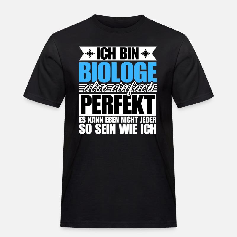 Perfekter Biologe - Männer Workwear T-Shirt - Schwarz