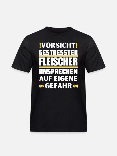 Gestresster Fleischer nicht ansprechen! - Männer Workwear T-Shirt - Schwarz