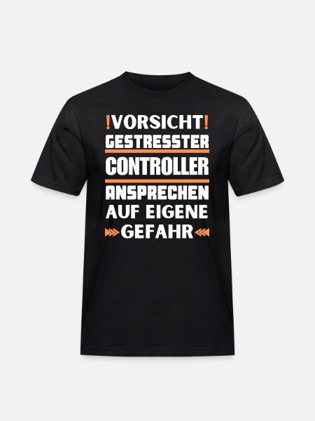 Gestresster Controller nicht ansprechen! - Männer Workwear T-Shirt - Schwarz