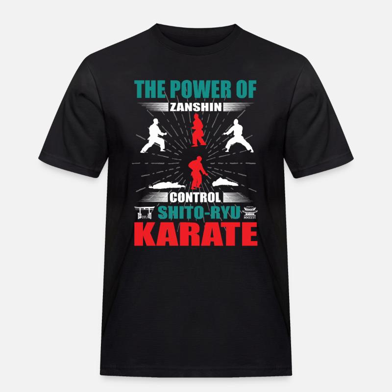 Shito-Ryu Karate Zanshin Design - Männer Workwear T-Shirt - Schwarz