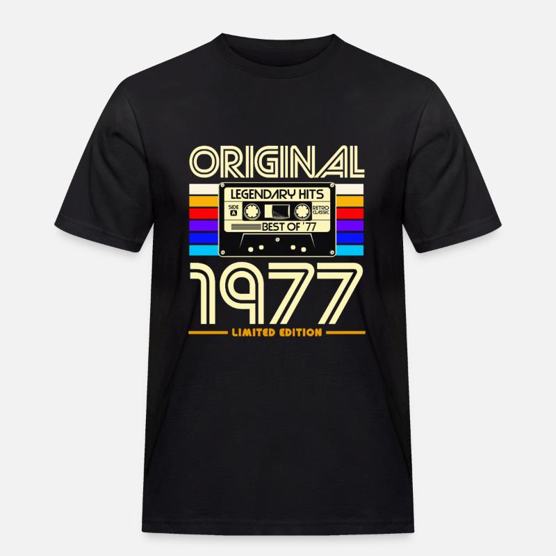 Originale Retro-Kassette von 1977 - Männer Workwear T-Shirt - Schwarz
