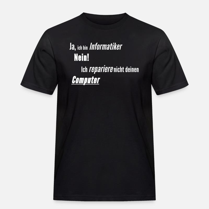 Informatiker Computer kaputt - Männer Workwear T-Shirt - Schwarz