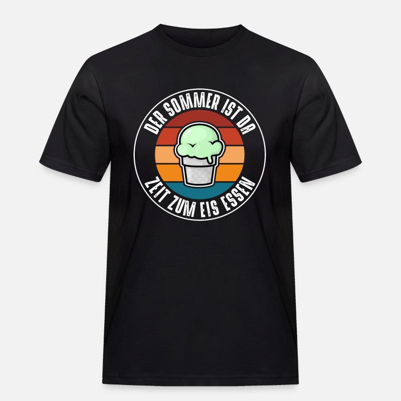 Der Sommer ist da - Männer Workwear T-Shirt - Schwarz