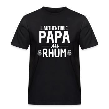 Authentique papa au rhum - T-shirt Workwear homme - noir - Devant - AI Model Male 178 light (178cm)
