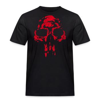 Skull - Neanderthal RED - Men's Workwear T-Shirt - black - Front - AI Model Male 178 light (178cm)