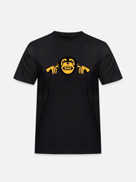 chimpanzee monkey monkey finger ear - Men's Workwear T-Shirt - black