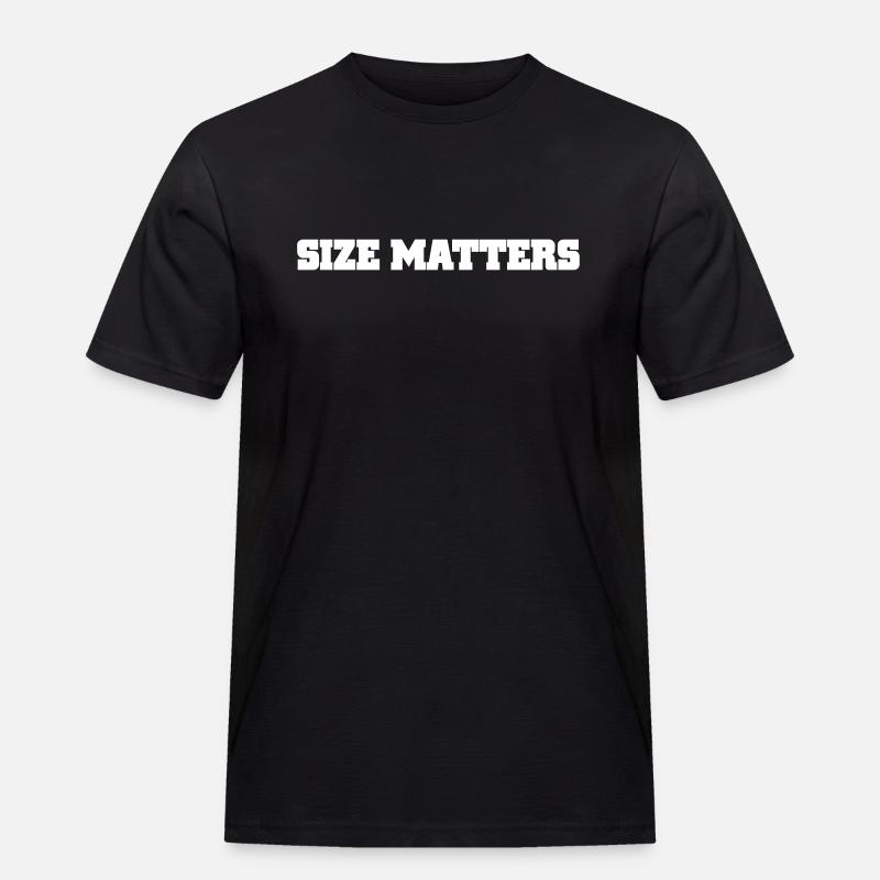 size matters - Männer Workwear T-Shirt - Schwarz